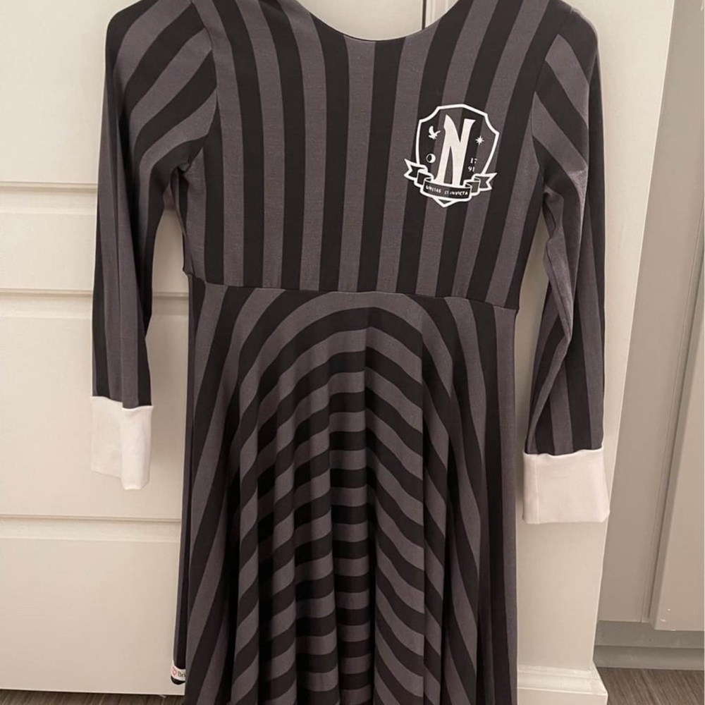 Boutique girls sz 11/12 Wednesday Adam’s Nevermore Academy Twirl Dress. - Picture 3 of 3